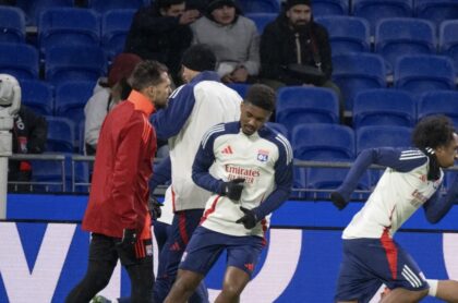 le groupe de l'OL pour le match contre Montpellier HSC