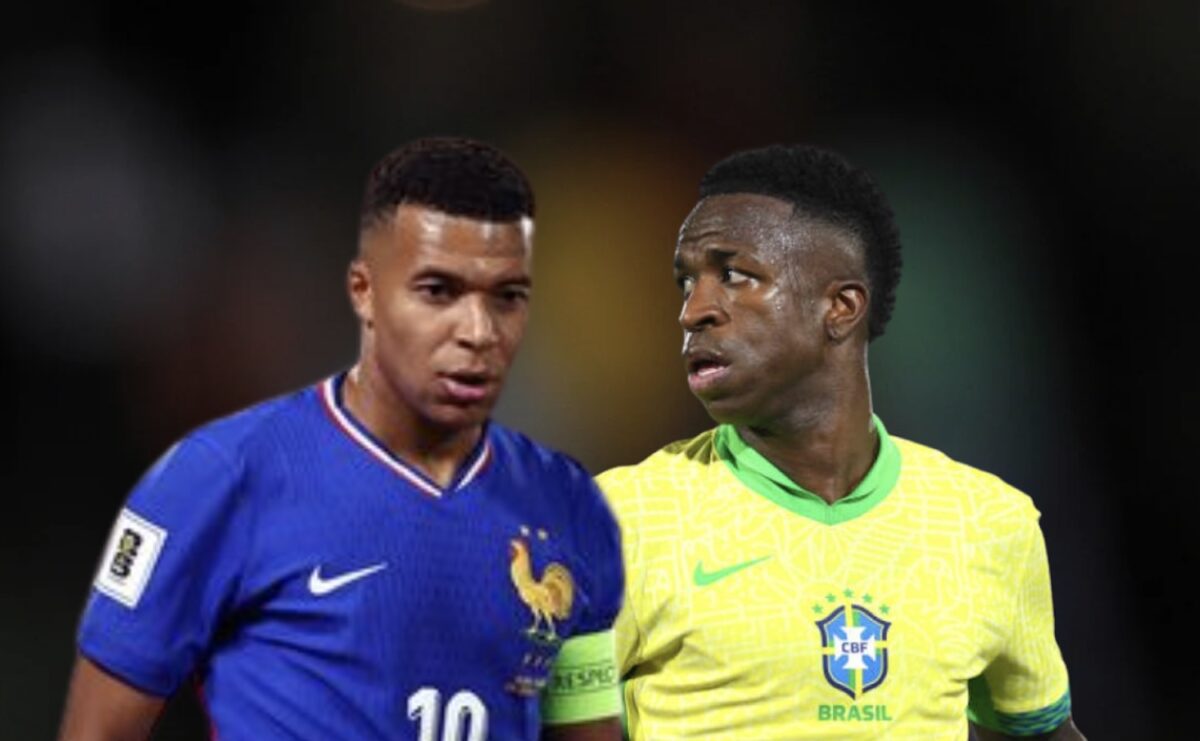 Kylian Mbappe et vinicius Brésil - France