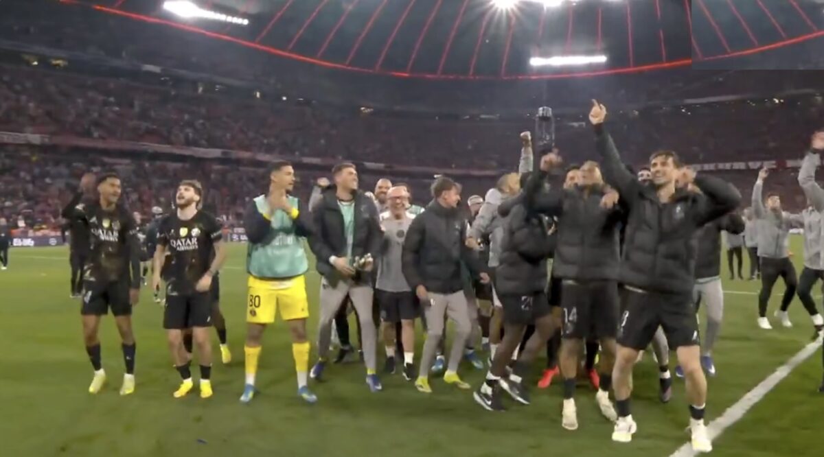 Victoire des joueurs du PSG après la final