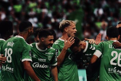 ASSE : Joueurs stéphanois célébrant