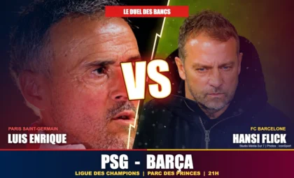 Compo probable PSG-Barça : Zaïre-Emery pour freiner Yamal 5 Compo probable PSG-Barça : Luis Enrique, entraîneur du PSG, face à Hansi Flick, entraîneur du FC Barcelone